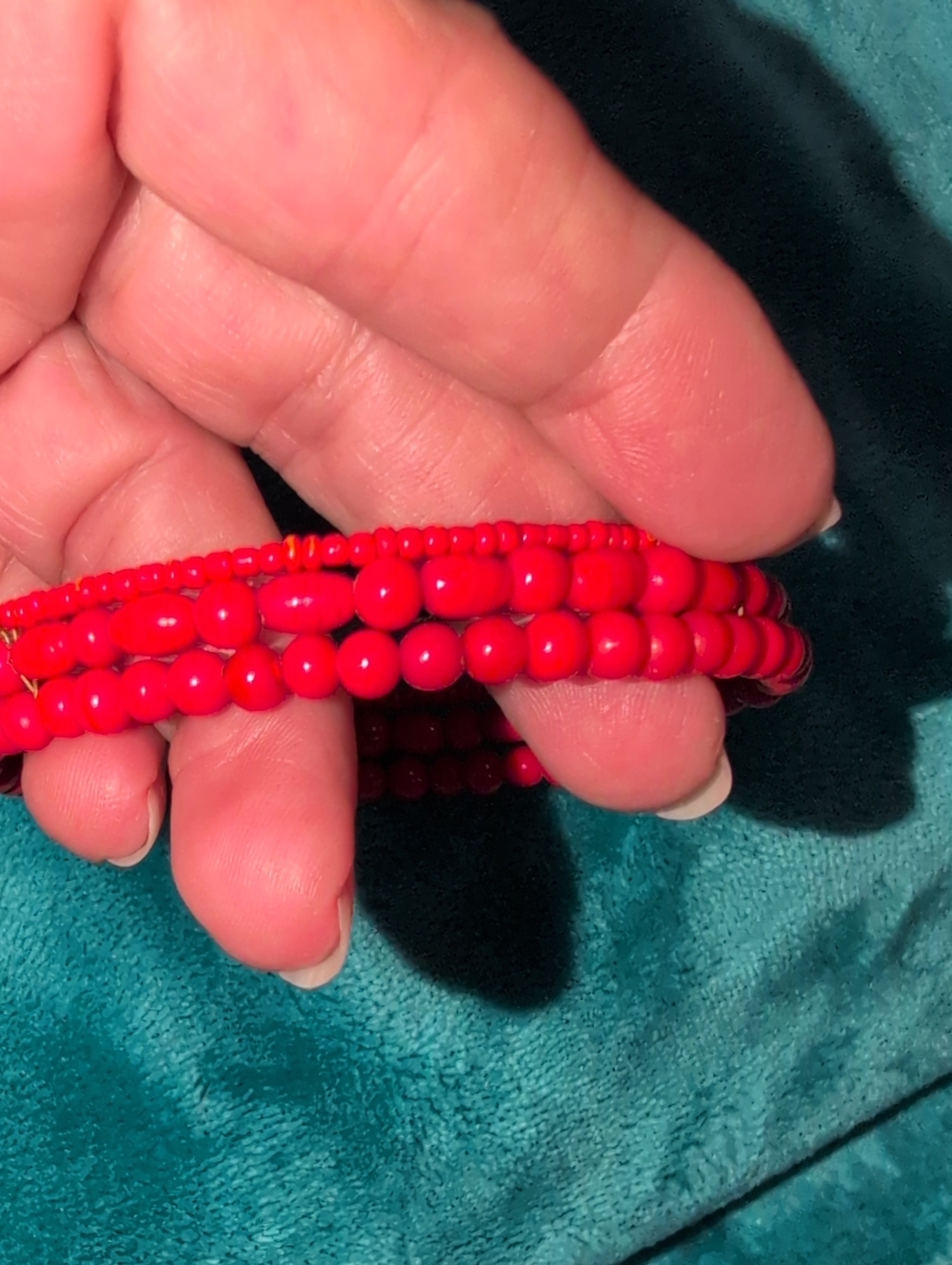 Classic Red Beaded Wrap Bracelet